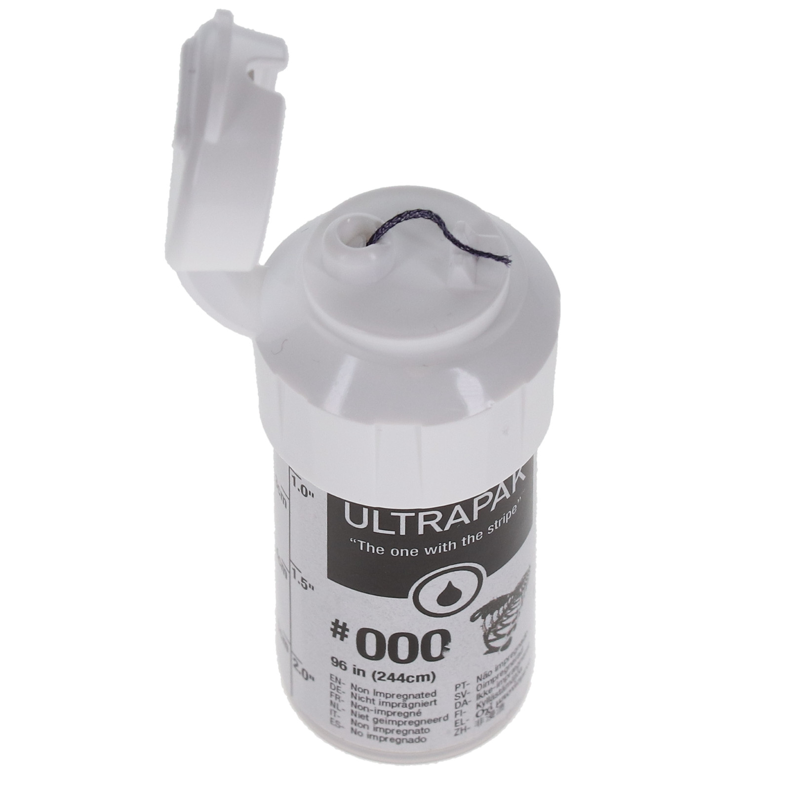 Ultradent 137 Ultrapak Retraction Cord Plain Knitted #000 Ultra Thin 96″