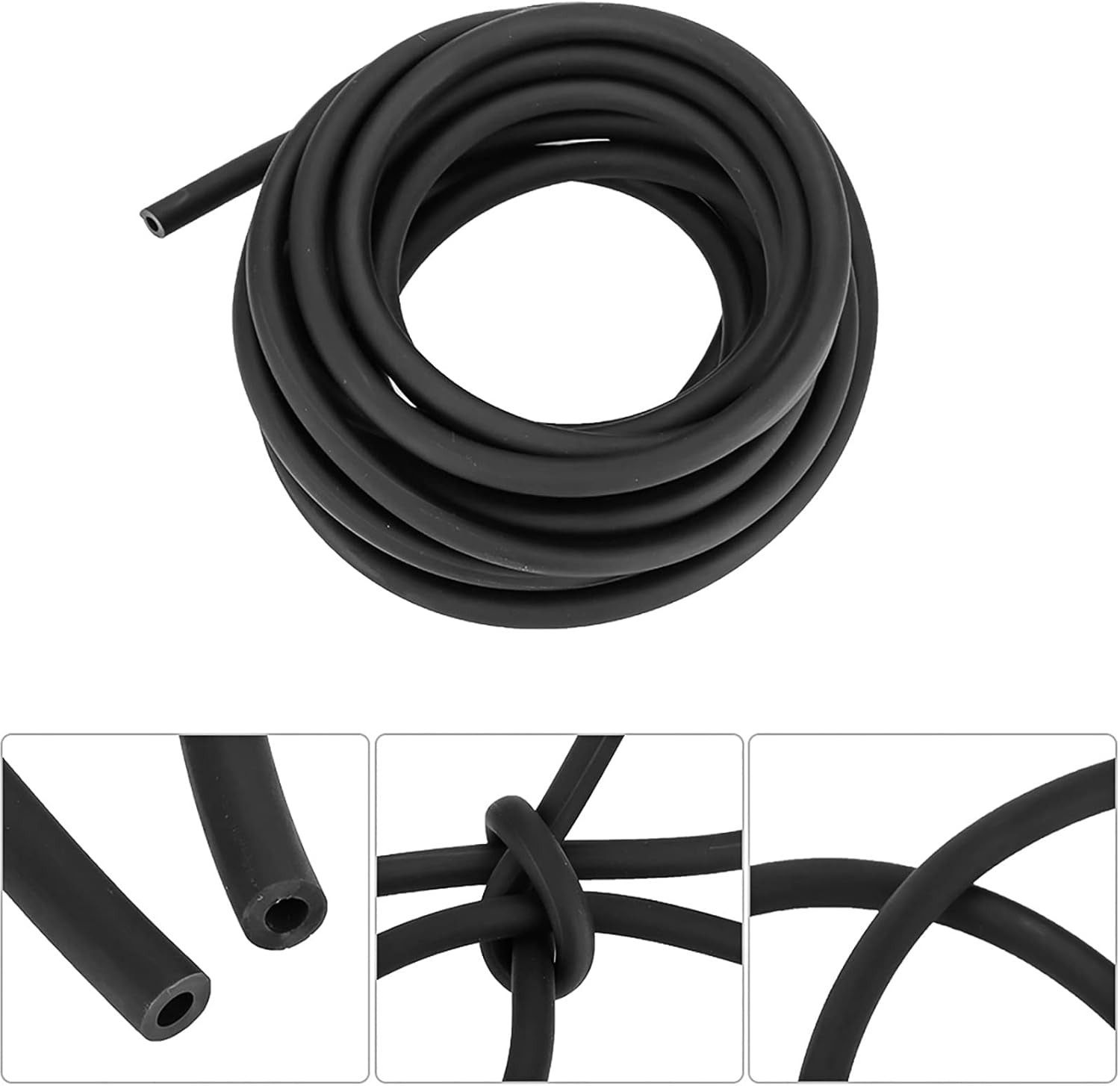 Latex Rubber Tubing, 3/8in OD 1/4in ID Slingshot Rubber Bands Black Surgical Tub