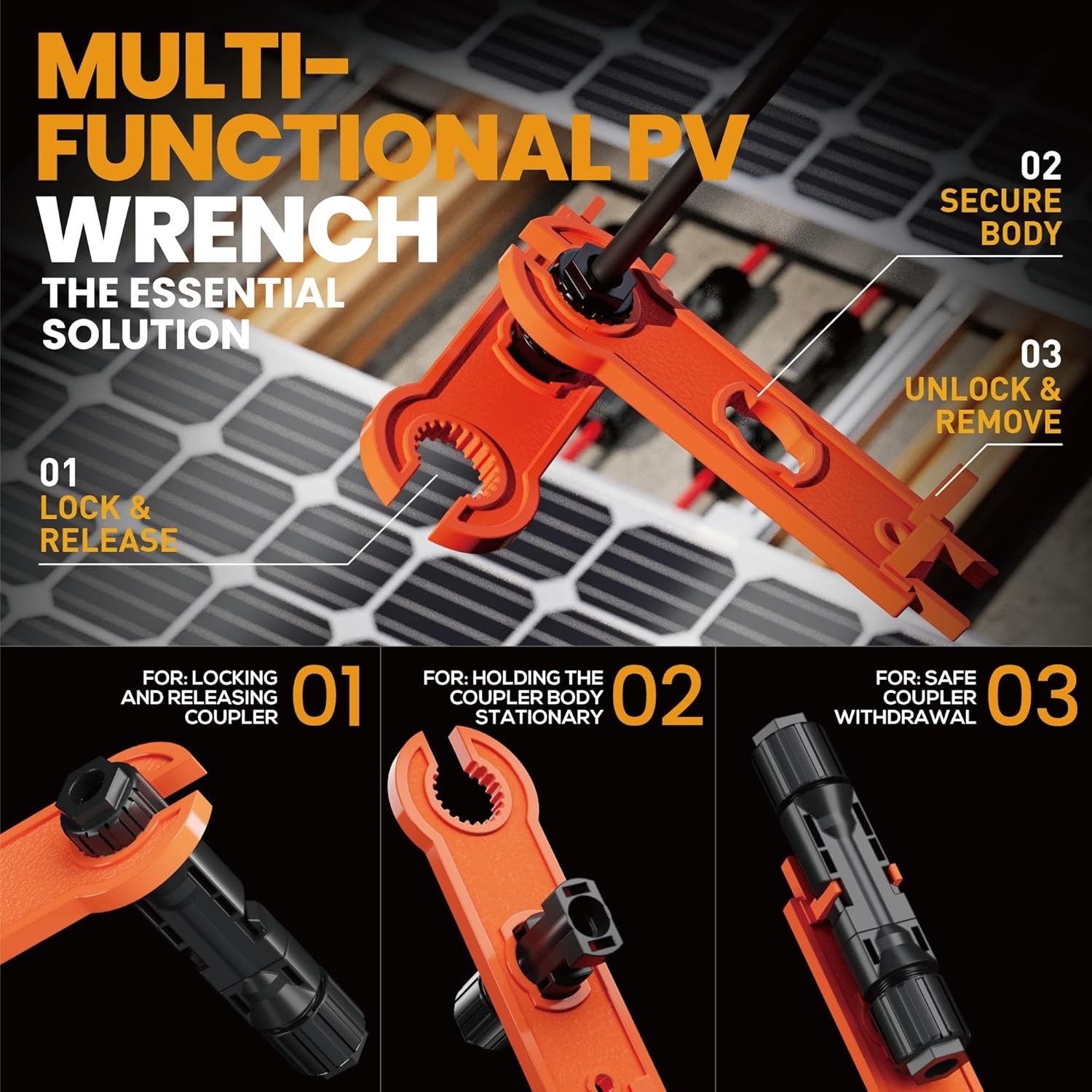 Solar Connector Crimping Tool Kit, 14-10 AWG Crimper for Solar Panel Cable Wire