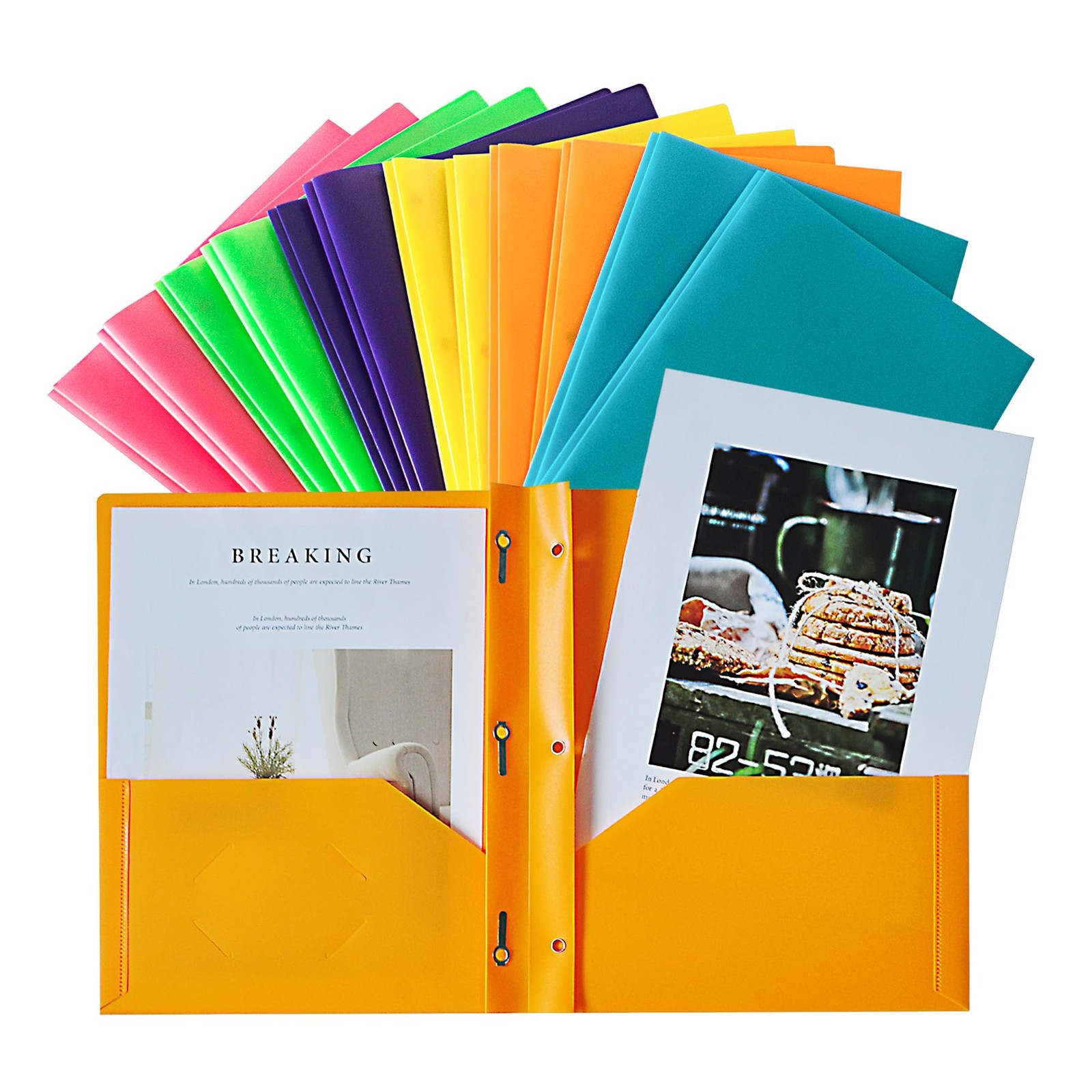 9.45 inches x 11.42 inches, Pink, Cyan, Yellow, Orange, Green, Purple