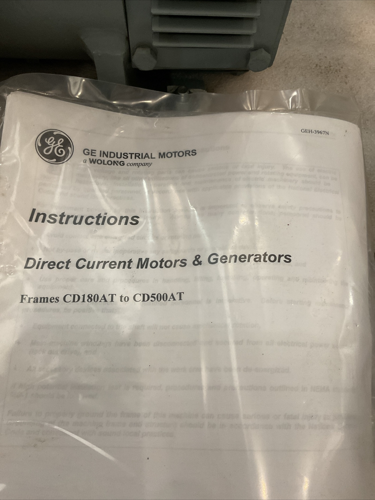 GE Kinamatic Direct Current Motor 7.5 HP 1750 RPM Type CD218AT 5CD152NA020B006