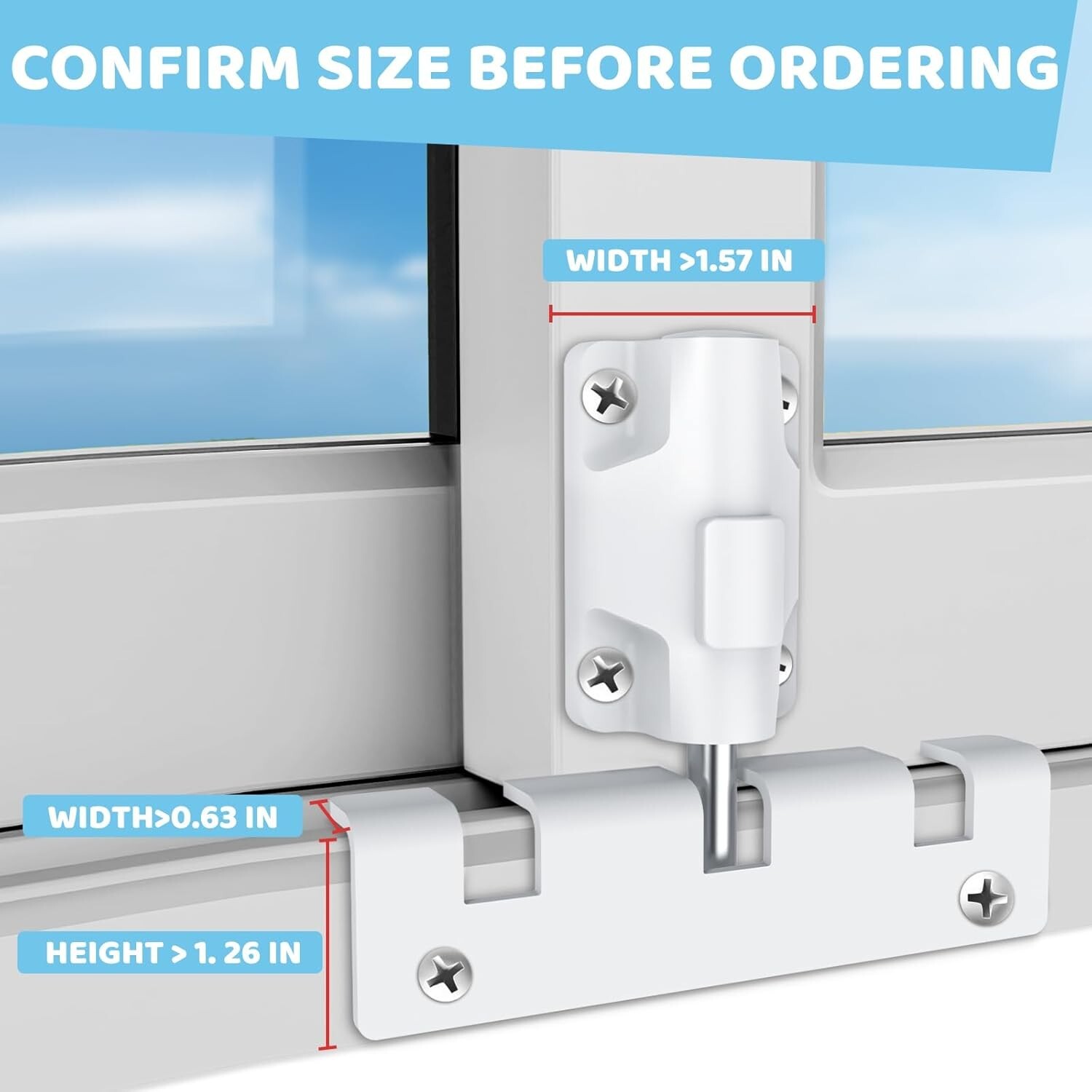 3 Position Patio Sliding Door Security Kick Foot Lock Top or Bottom-Childproof