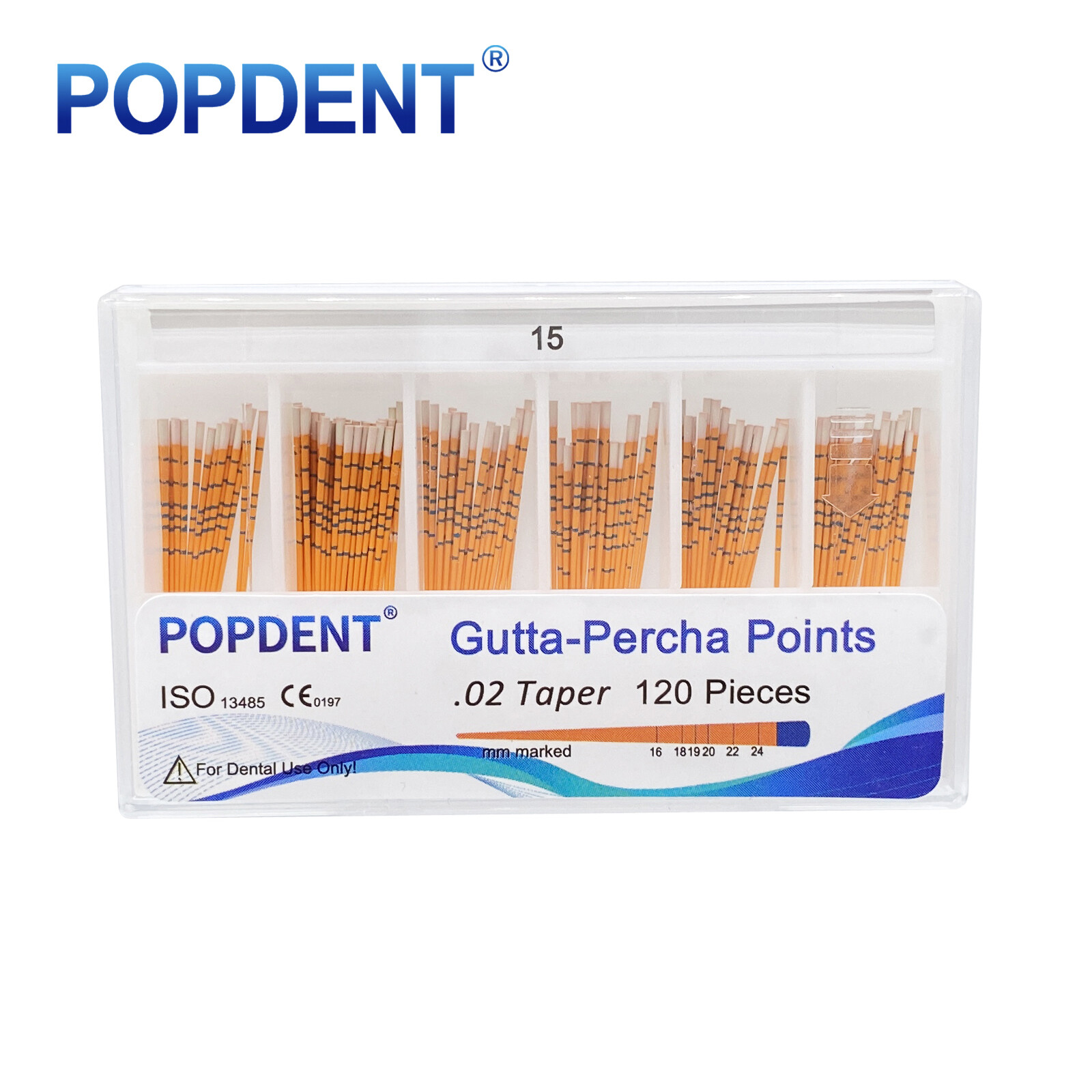 POPDENT Dental Endo Gutta Percha Points Root Canal Taper 0.02/0.04/0.06 #15-#40