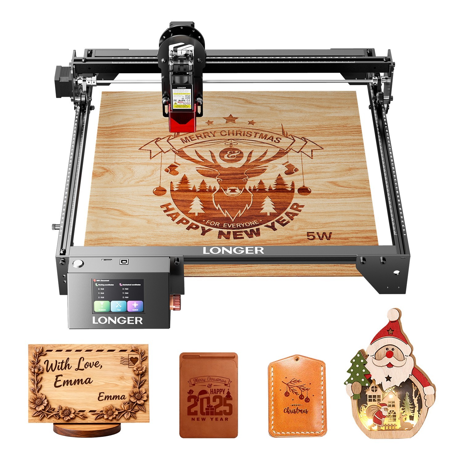 Longer Ray5 5W Laser Engraver, 60W Laser Cutter and High Precision Laser Engrave