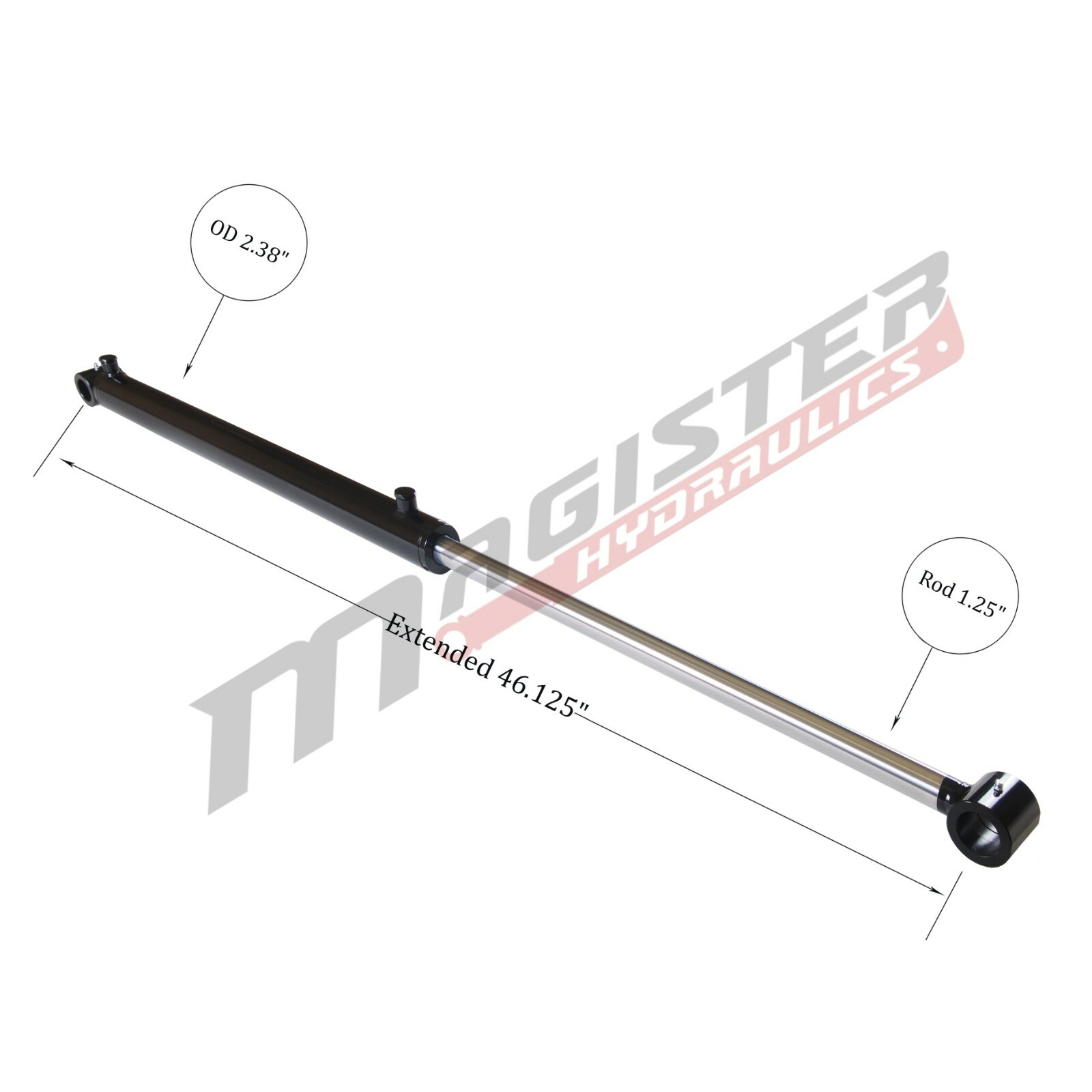 Hydraulic Cylinder For Loader Welded Double Acting 2″ Bore 19.25″ Stroke 2×19.25