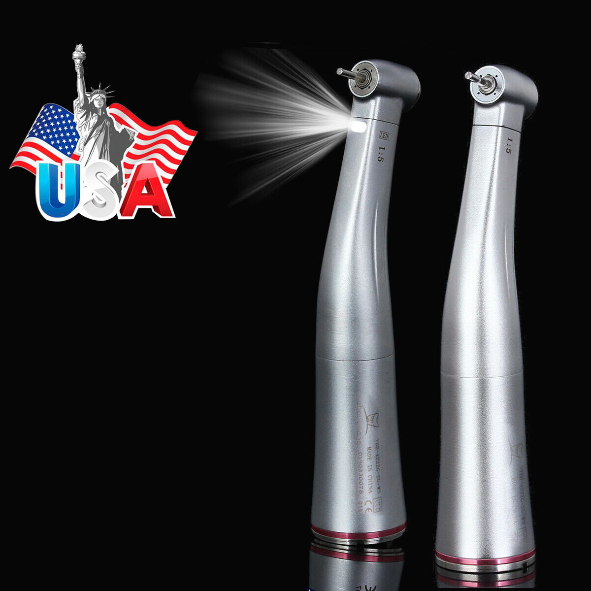 Yabangbang Dental High Speed Handpiece /1:5 Increasing Electric Contra Angle USA