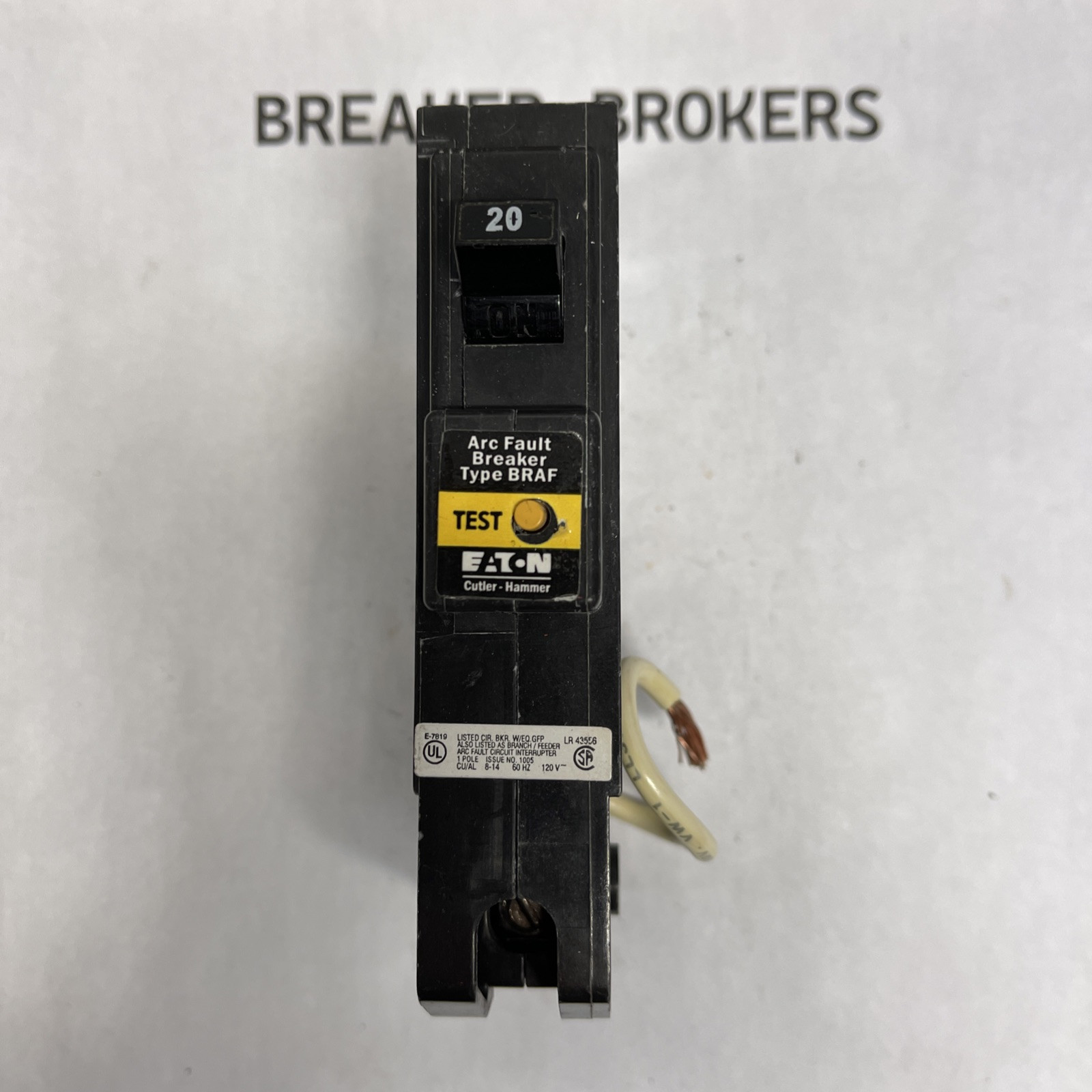 EATON BR120AF 20 AMP 1 POLE 120 VOLT ARC FAULT CIRCUIT BREAKER SHIPS TODAY FAST