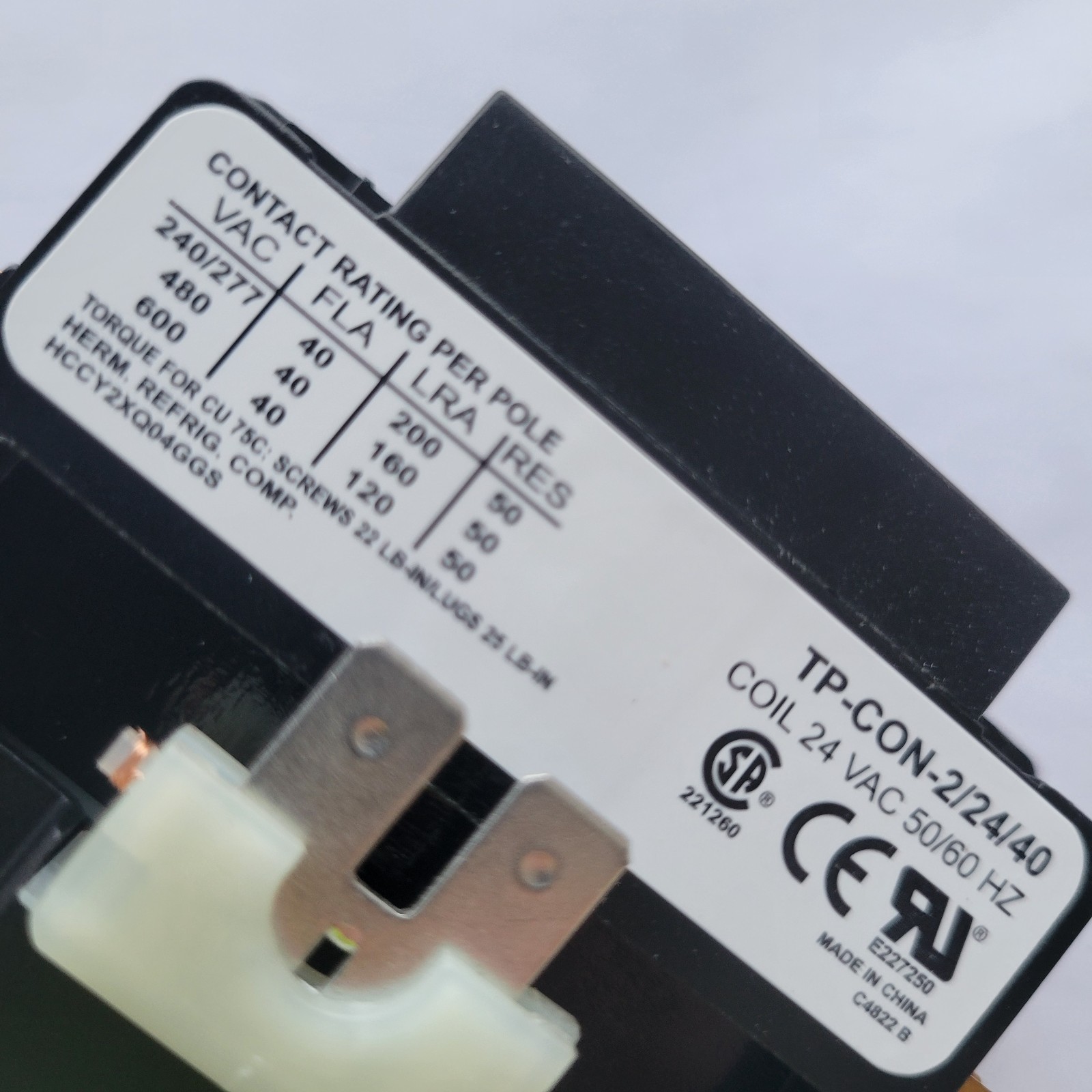 TRADEPRO Definite Purpose Contactor 2 Pole 40 Amps 24 Coil Voltage