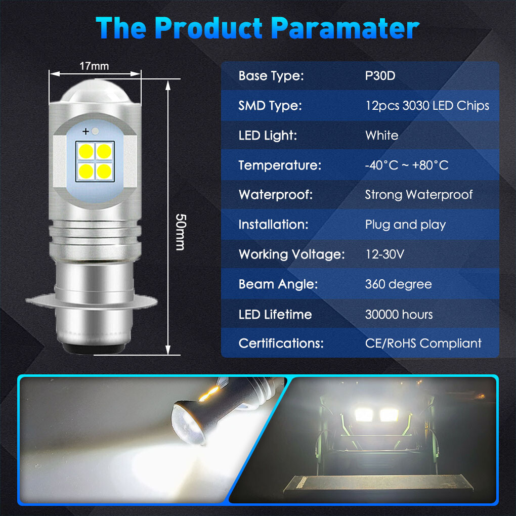 2Pcs LED Light Bulbs for Kubota L175 L1500 L225 L285 L295 L305 L345 L2000 L2200