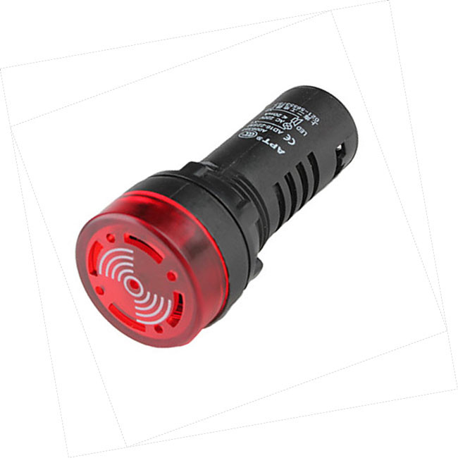 One AC/DC 24V Red LED Flash Indicator Light with Buzzer LB-24V-R