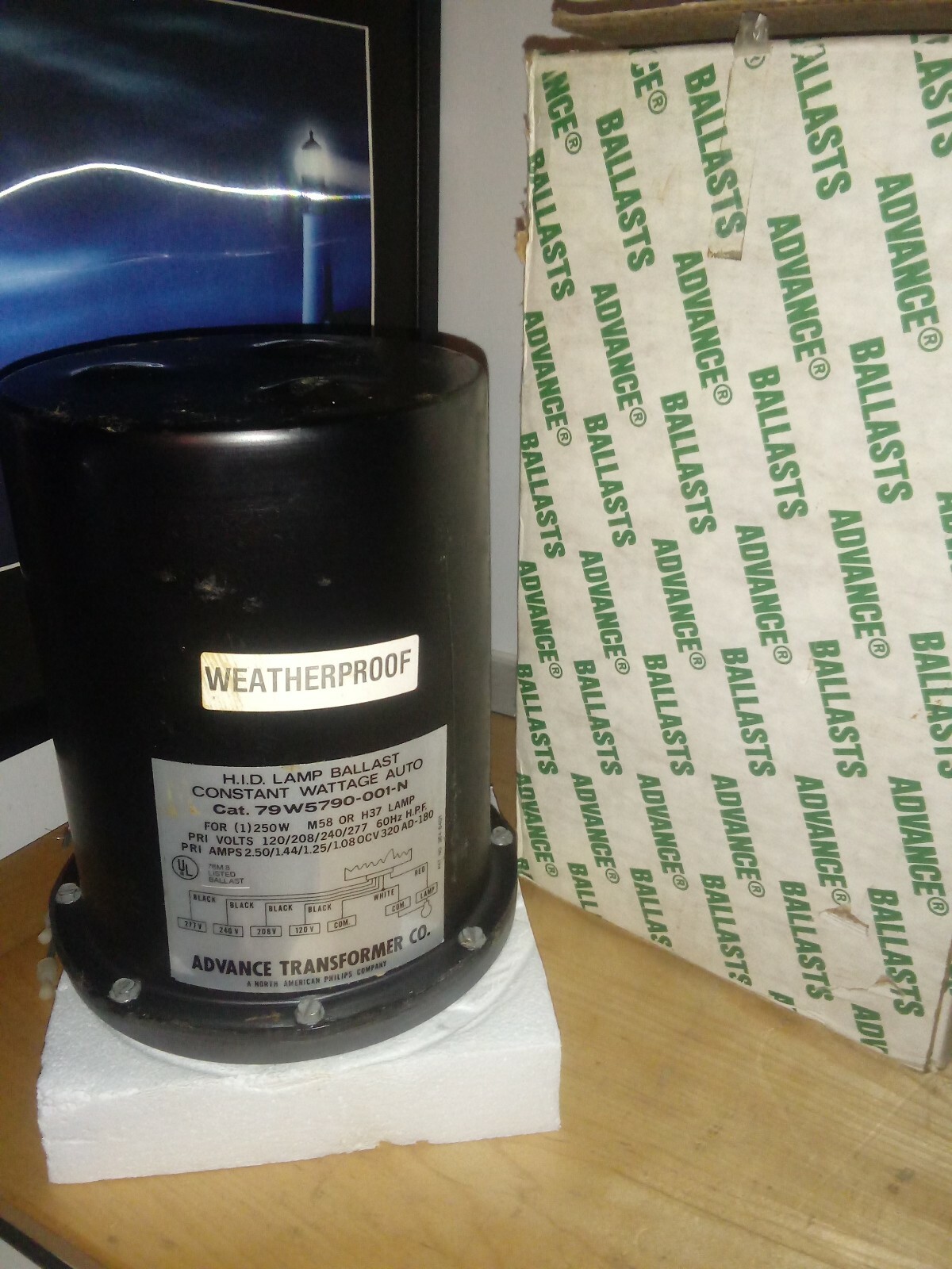 ADVANCE TRANSFORMER CO. 79W5790-001-N H.I.D. LAMP BALLAST CONSTANT WATTAGE AUTO