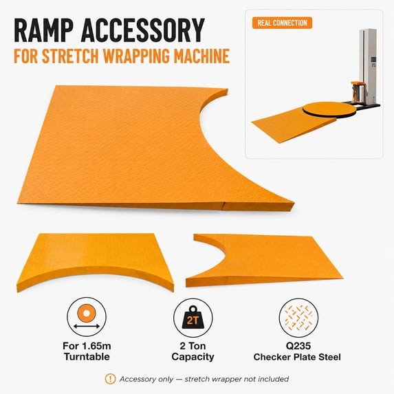 4400LBS Stretch Wrapper Machine W/ Ramp 2 Ton Loading Ramp 55.1″ x 59.1″ x 3.1″