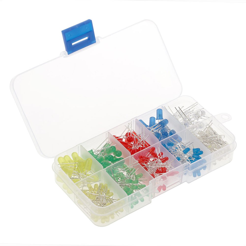 300pcs 3mm 5mm Assorted Color 2-pin Diffused LED Light Emitting Diodes Set KQPZ