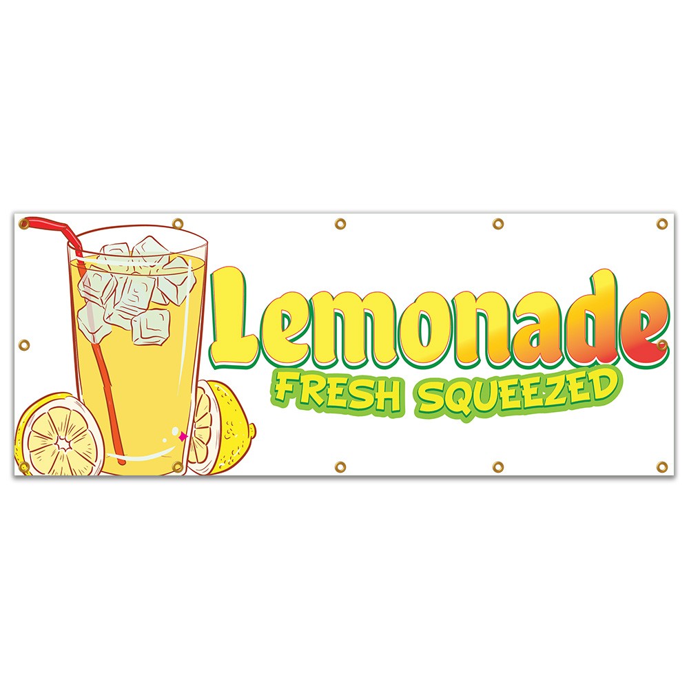 Lemonade Fresh Squeezed Banner Concession Stand Food Truck Single Sided