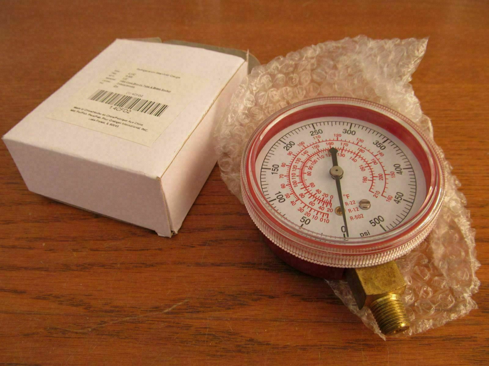 2-1/2″ Refrigeration AC Manifold Pressure GAUGE 1/8″npt 0-500psi #4CFD2 (E-48)