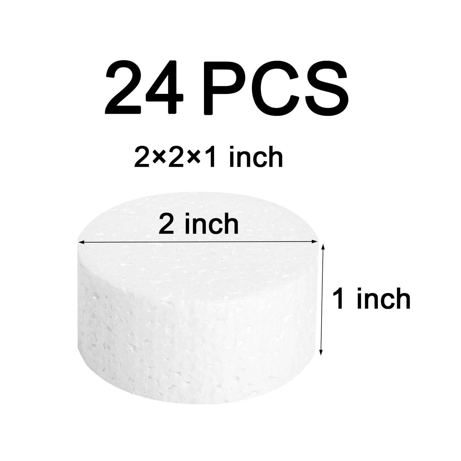 24 Pack 2 Inch Foam Circles for Crafts 1 Inch Thick Discs DIY Modeling Craft