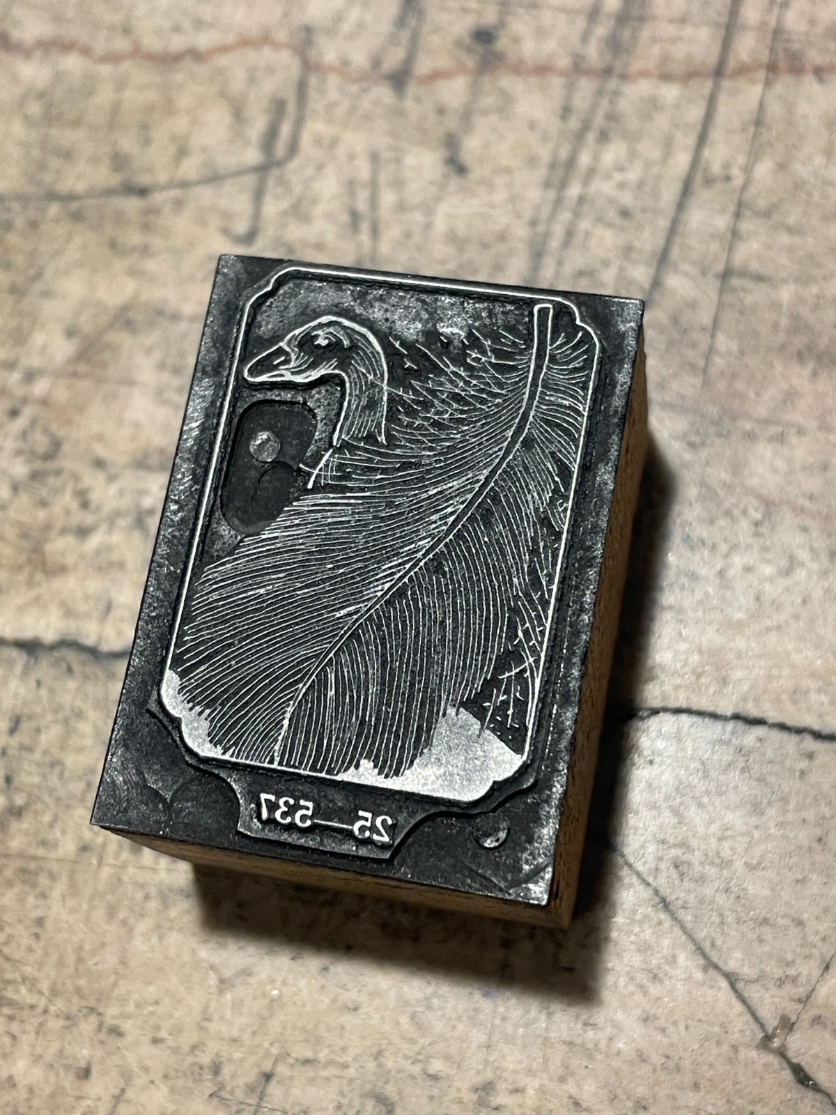 Printing Letterpress Print Block Goose & Feather / Down / Duck (2656)