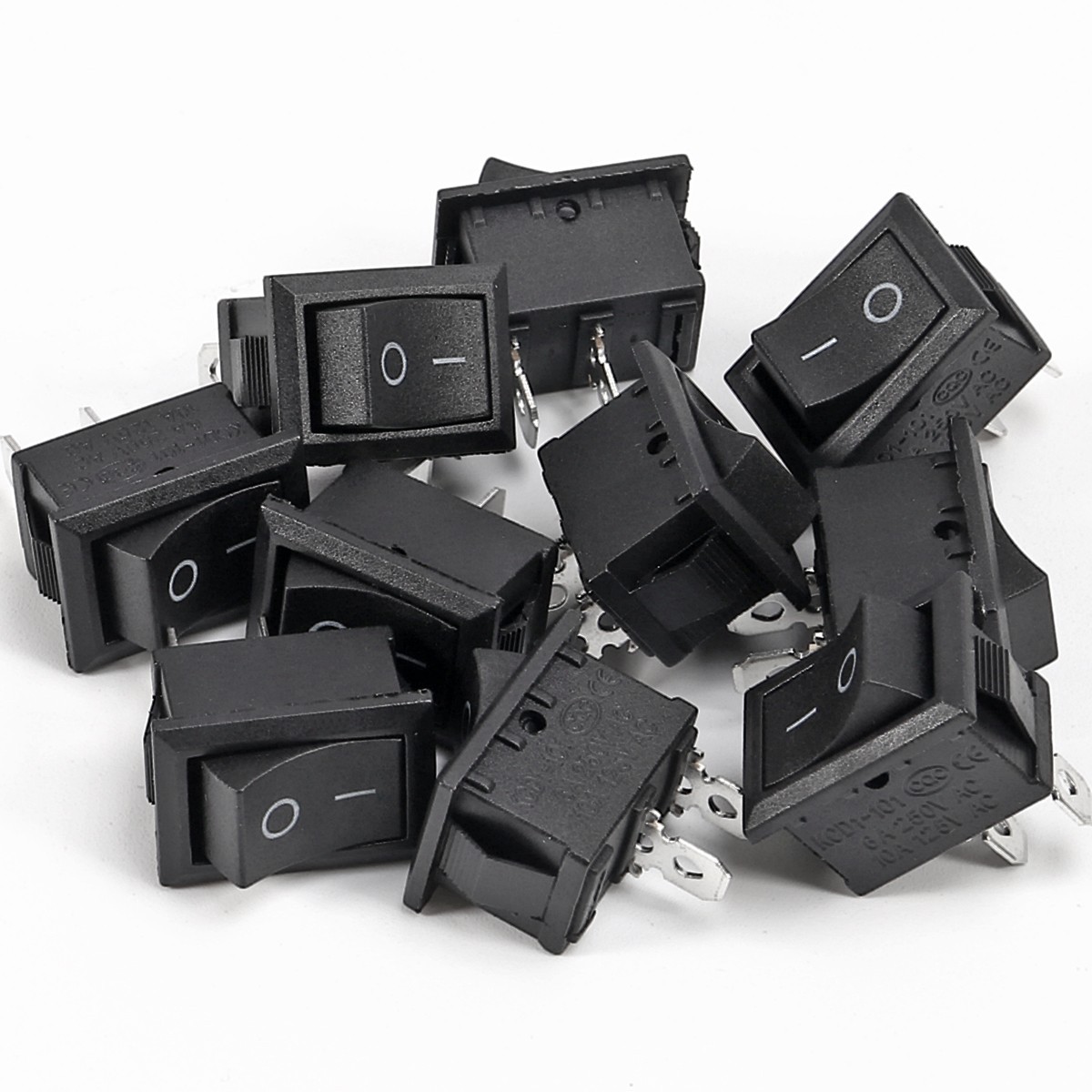 10Pcs Snap-In Rocker Switch ON/OFF 2 Pin SPST 125V 250V Car Boat