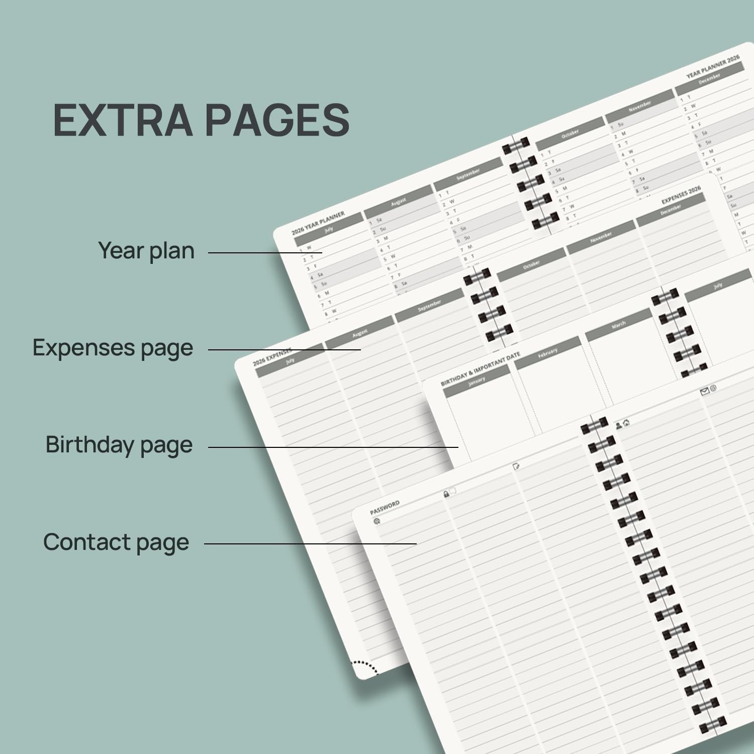 POPRUN 2026-2027 Academic Weekly Planner, 6.5″ x 8.5″ Horizontal Daily Book Cale