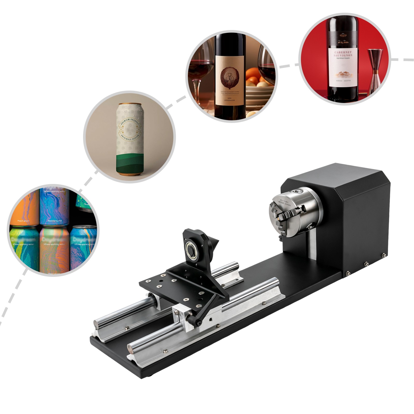 Laser Rotary Y-axis Chuck Engraver Rotary Attachment for Engraving Cutting New
