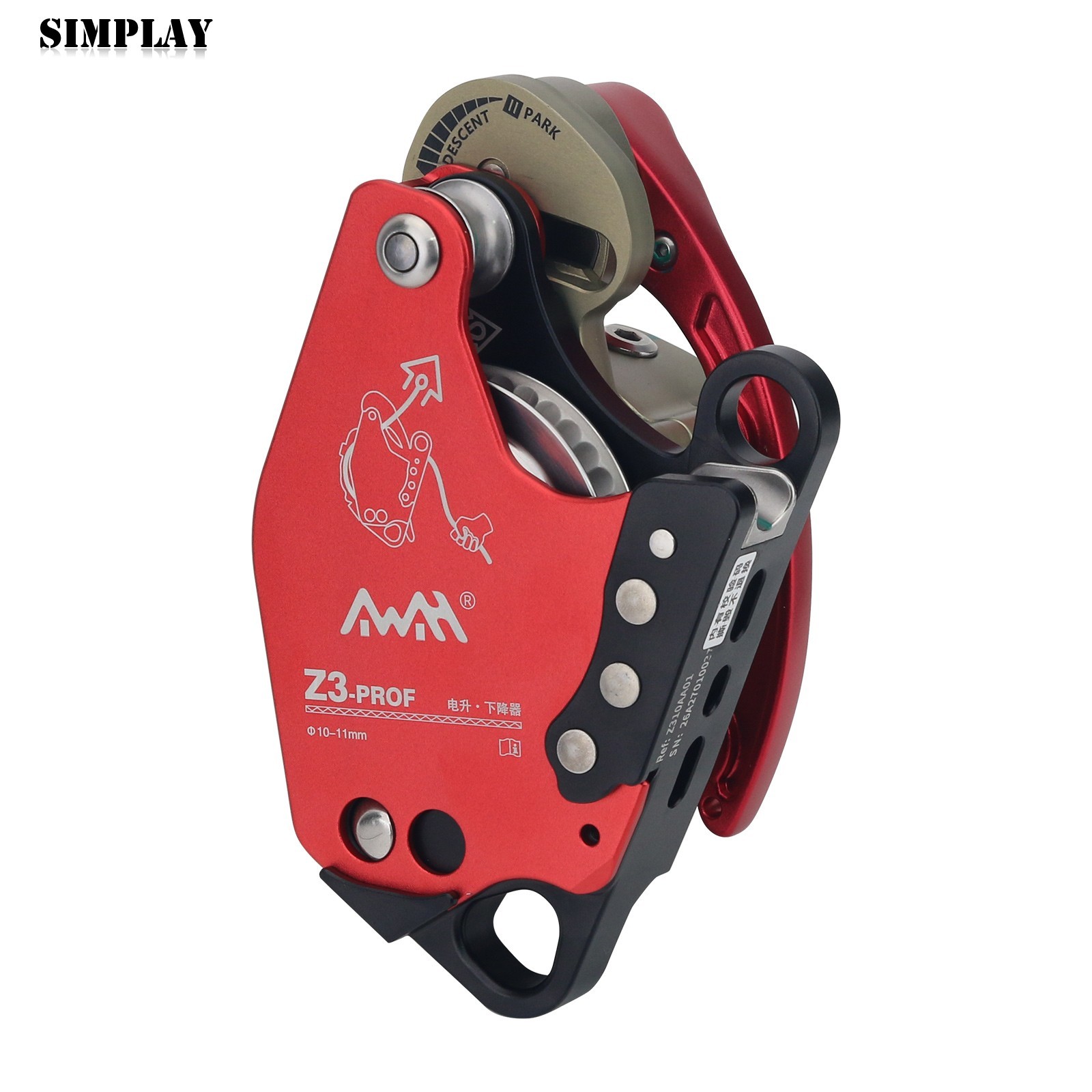 Z3-PROF Red Ascent Descent Device Ascender Descender Device (with Tool Box)