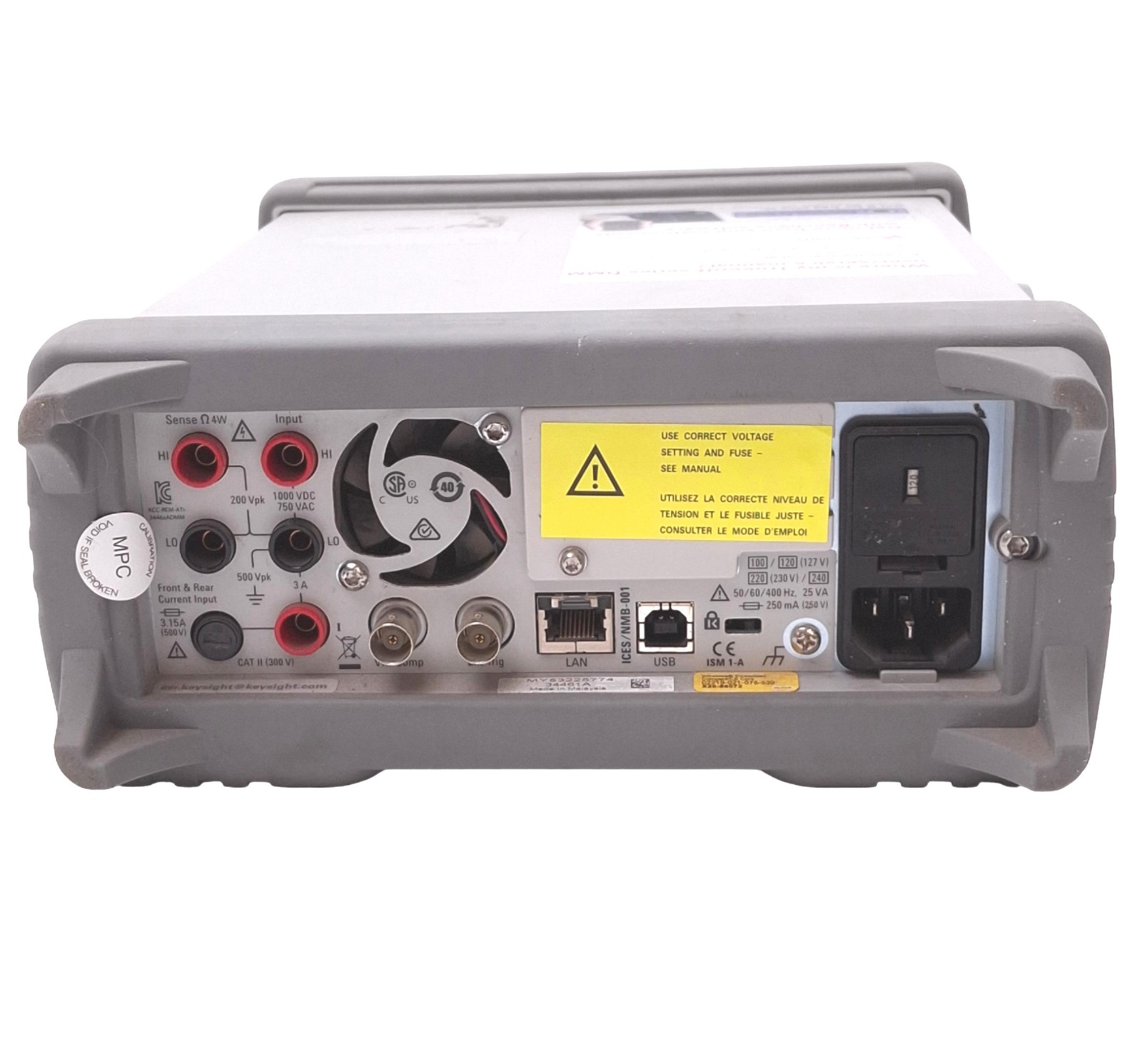 Keysight 34461A Multimeter, 6-1/2 Digit, 100mV-1000V, 100µA-10A, USB/LAN