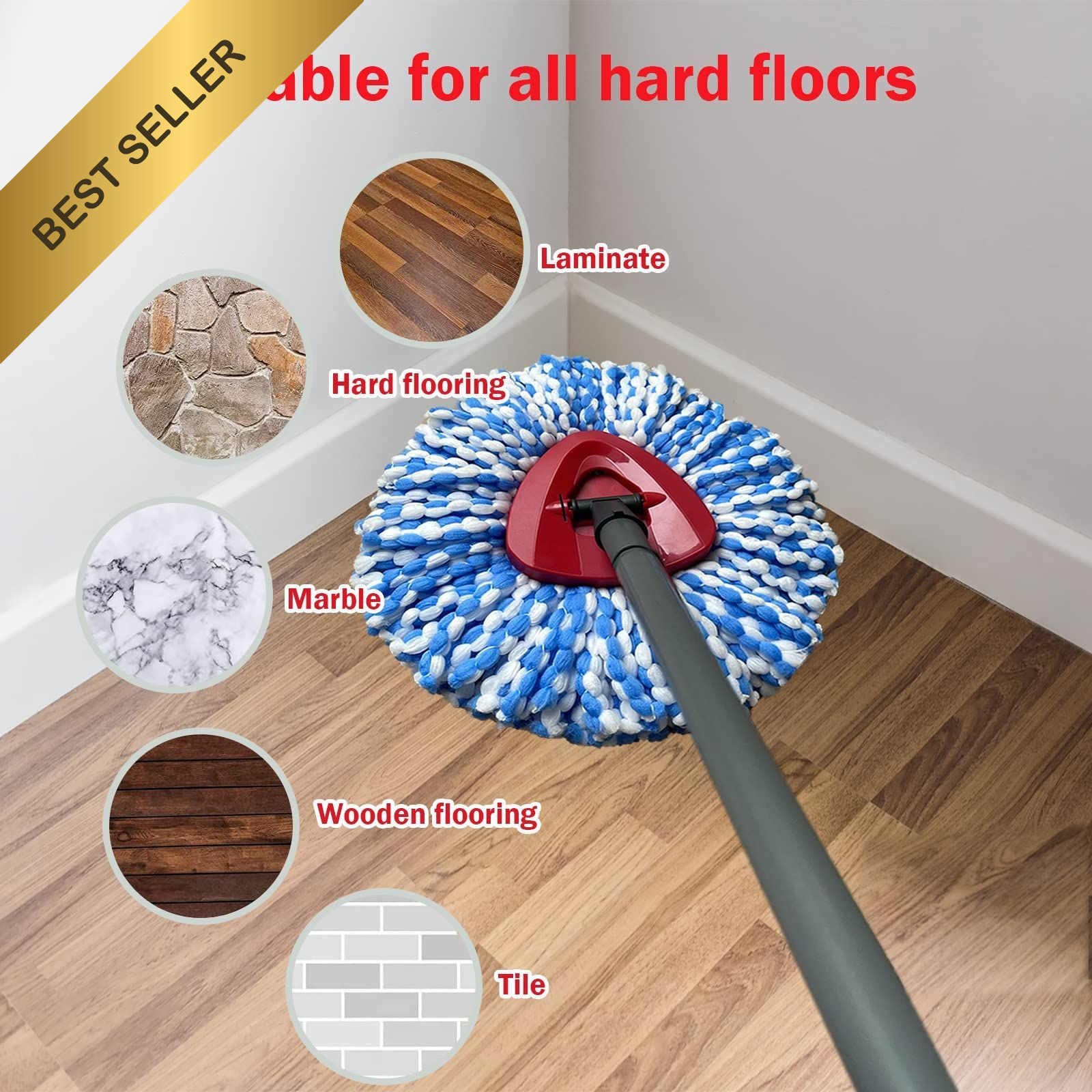 4 Pack Mop Refill Heads Spin Microfiber Washable For OCedar RinseClean 2 Tank