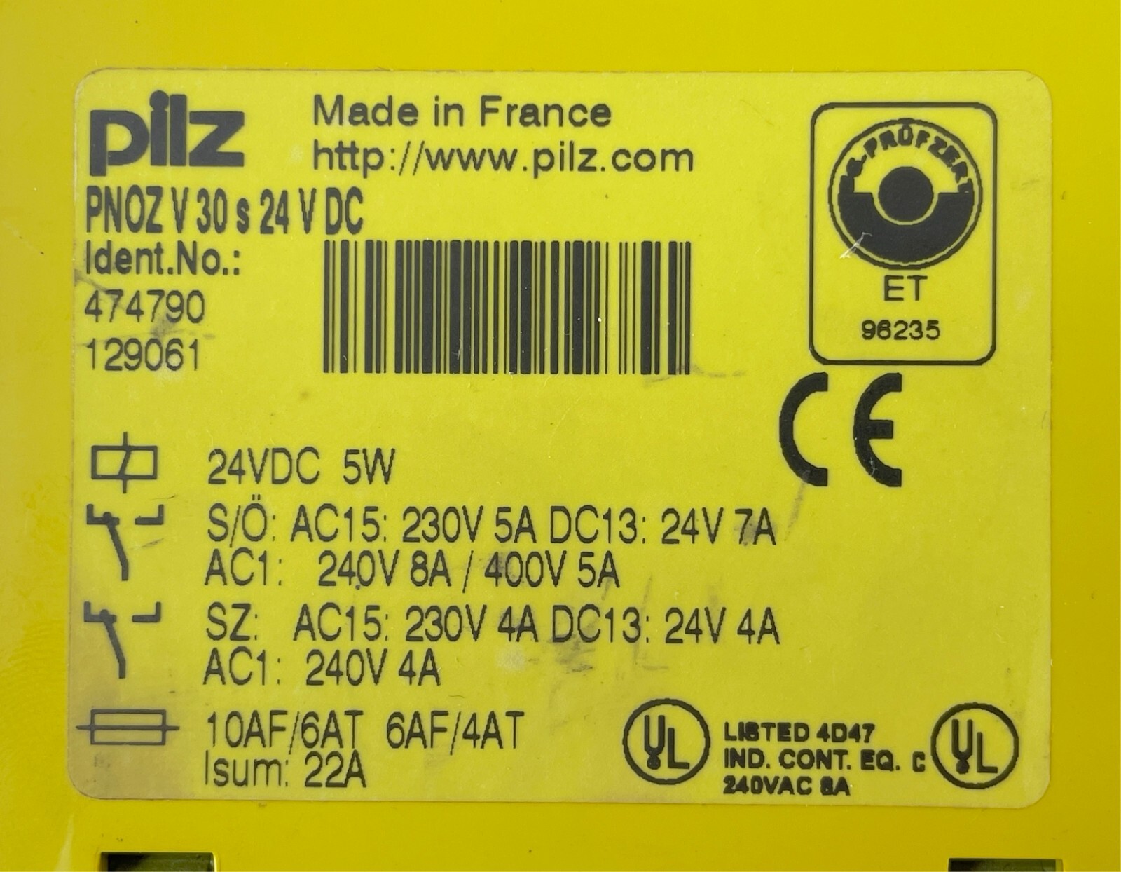 PILZ PNOZ V 30S 24VDC 474790