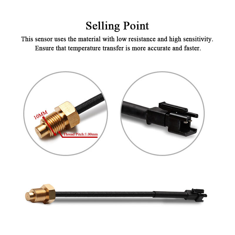 Water Temp Gauge Digital Display Temperature 0~120℃ Car Motorcycle Meter Sensor