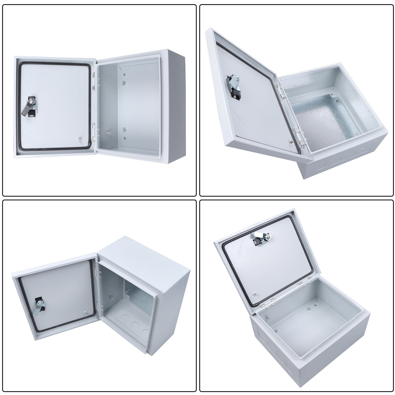 NEMA 4X Steel Electrical Box, IP66 Waterproof Lockable w/Mounting Plate12x10x6″