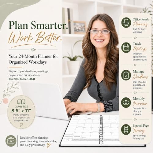 2027-2028 Monthly Planner, Jan 2027-Dec 2028, A4 2027 – Dec Black