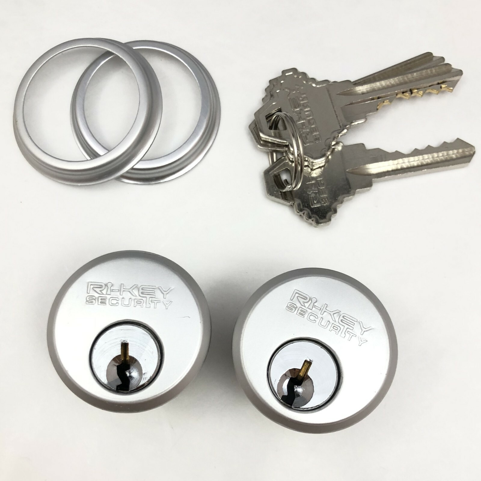 2 Mortise Lock Cylinders 1″ for Store Front Door Adams Rite Brass with 3 Keys