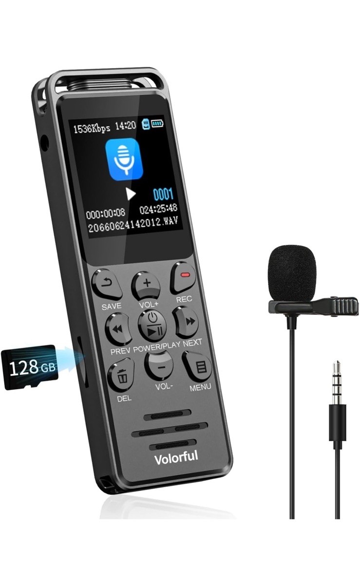 144GB Digital Voice Recorder with Playback, Volorful 1536Kbps Audio Recorder …