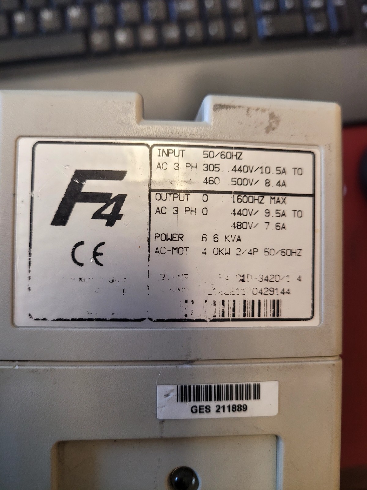 KEB 12.F4.S1D-3420 COMBIVERT DRIVE 12F4S1D3420 12.F4.S1D-3420 USED ( S1-214)