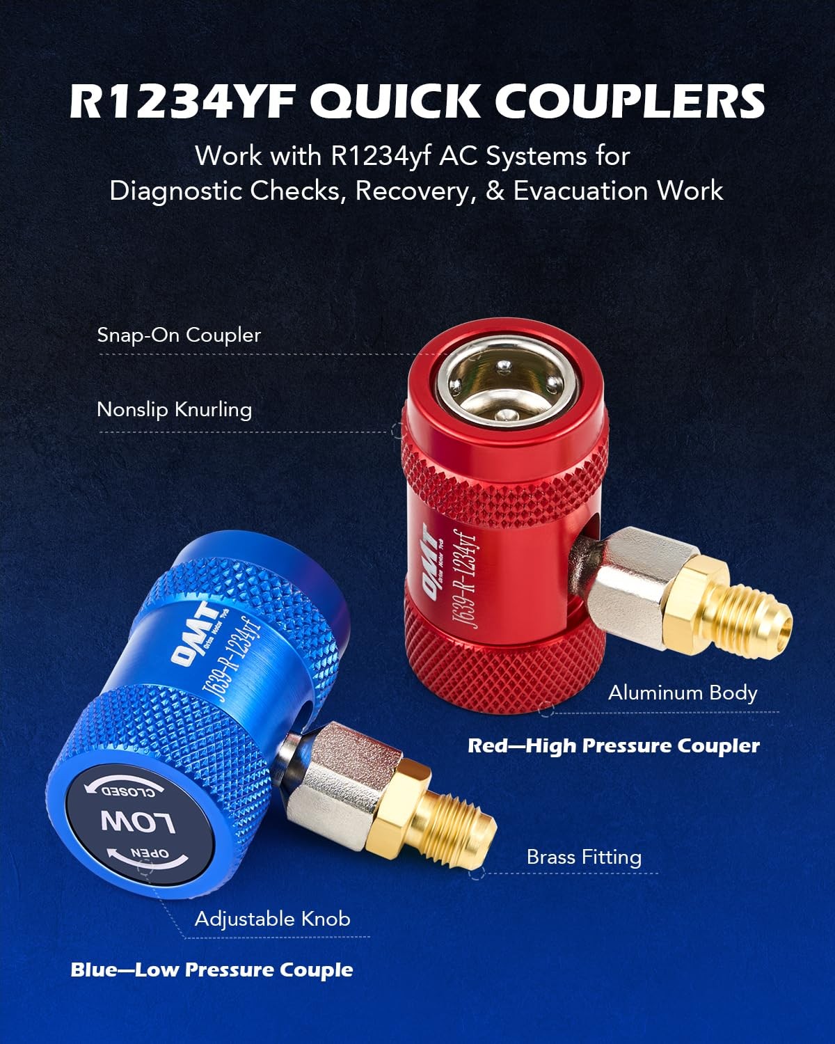 Orion Motor Tech R1234yf Quick Couplers Set, Adapter Tool Kit with…