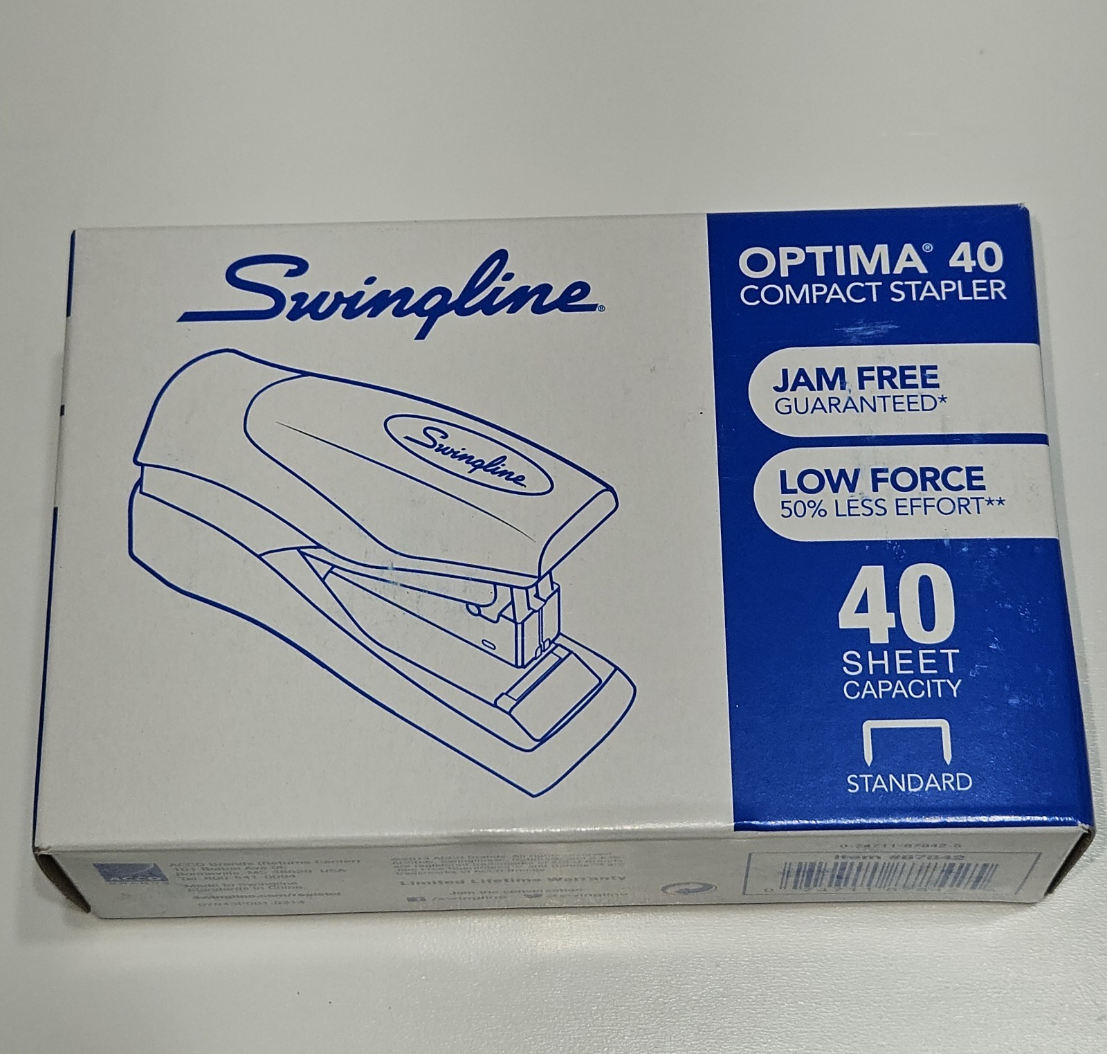 Swingline Stapler Optima 40 Compact Black Silver S7087842 40 Sheet Capacity