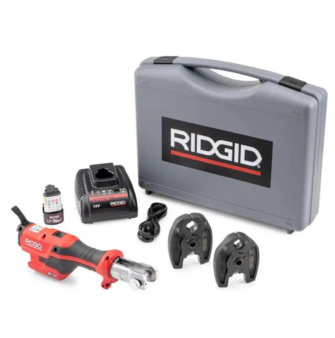 Ridgid Rp 115 Mini Press Tool Battery Kit With Pureflow Jaws 1/2” ，3/4” New