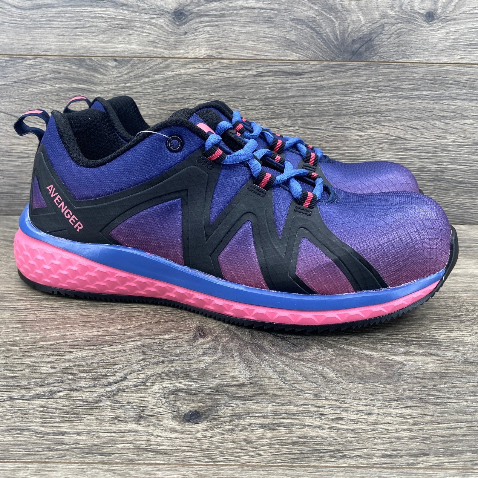 Avenger North Haven Work Shoes Womens 9.5 Wide Purple Pink Composite Safety Toe