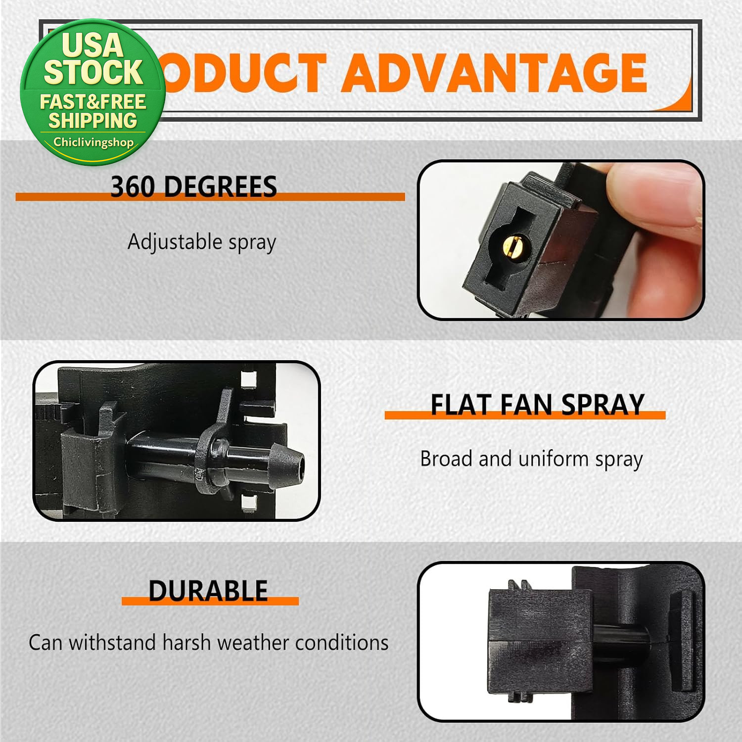 Windshield Washer Nozzles Kit for Toyota Lexus Pack of 2 Compatible Vehicles