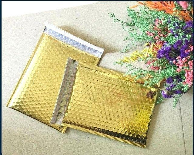 100 #2 8.5×12 Glamour Metallic Gold Poly Bubble Shipping Mailers Envelopes Bags