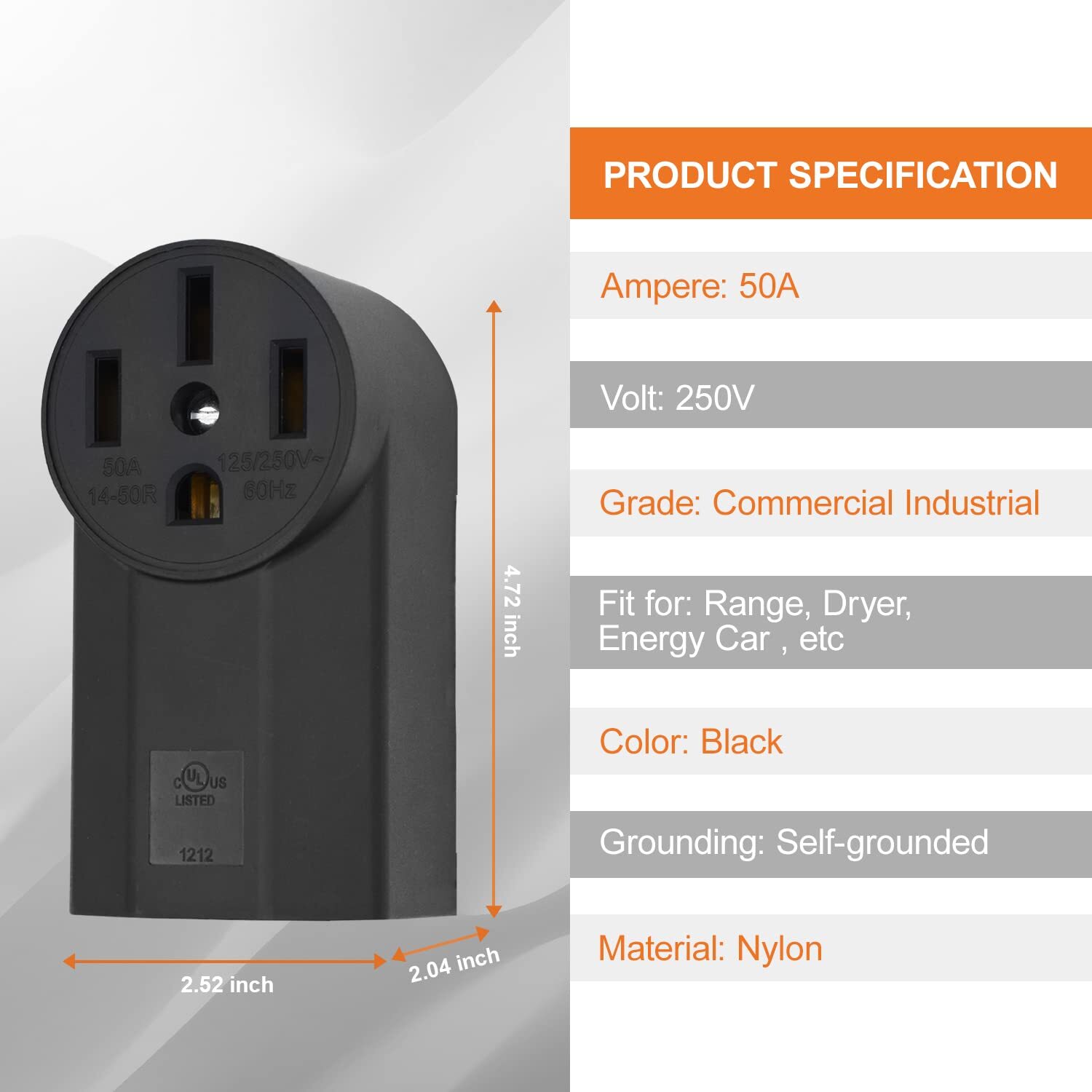 (High Power Plug + Surface Mount Power Receptacle) 30A 50A 125/250V,14-50R