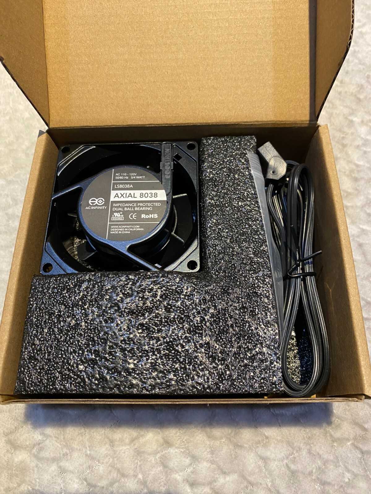 Axial Fan Series Roof Fan Kit – AC – Powered Model LS8038A-X 3.1″ x 3.1″ x 1.5″