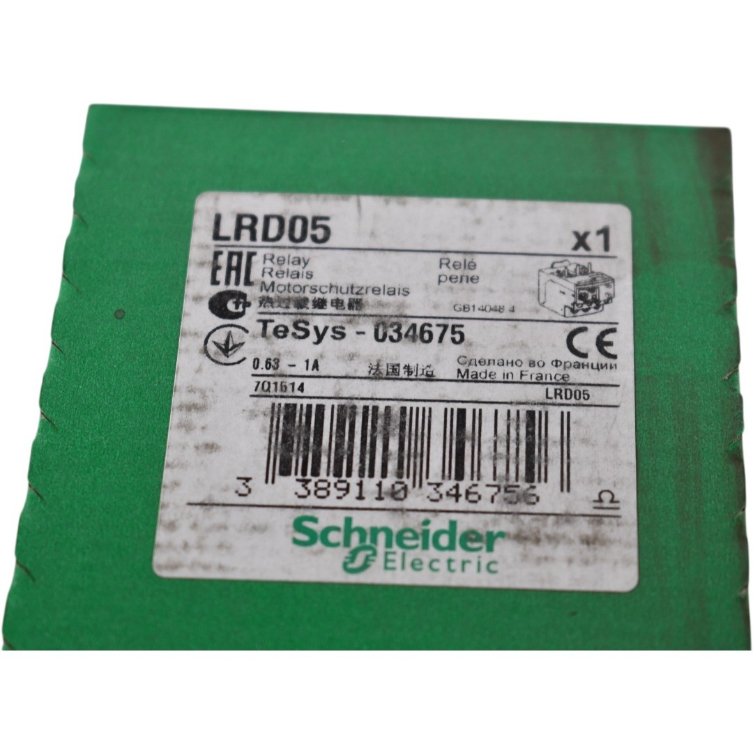 NEW Schneider Electric LRD05 TeSys Thermal Overload Relay 0.63-1A 3P 690V