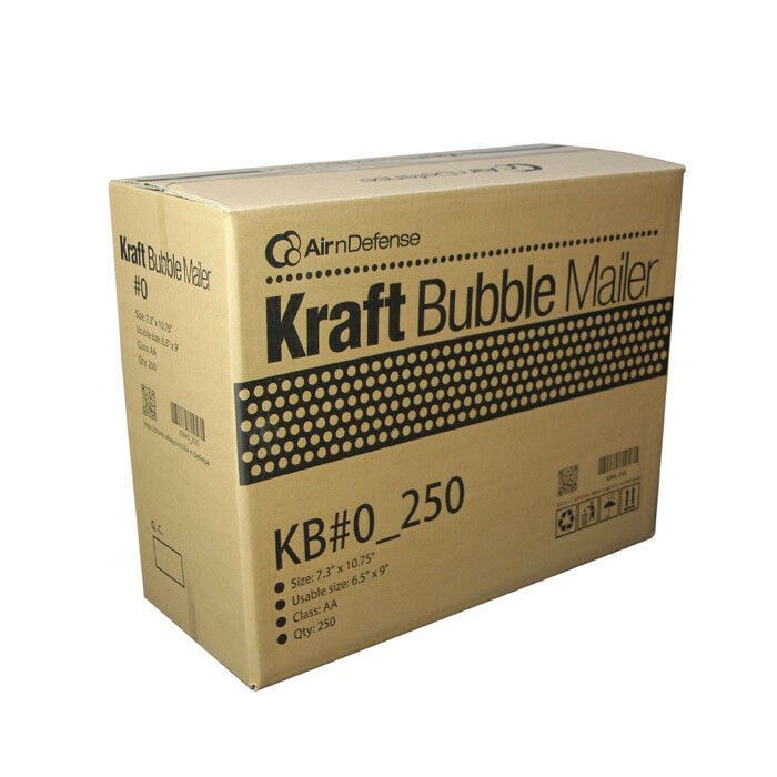 2000 #0 6.5×10 Kraft Bubble Mailers Padded Envelopes Shipping Bags AirnDefense