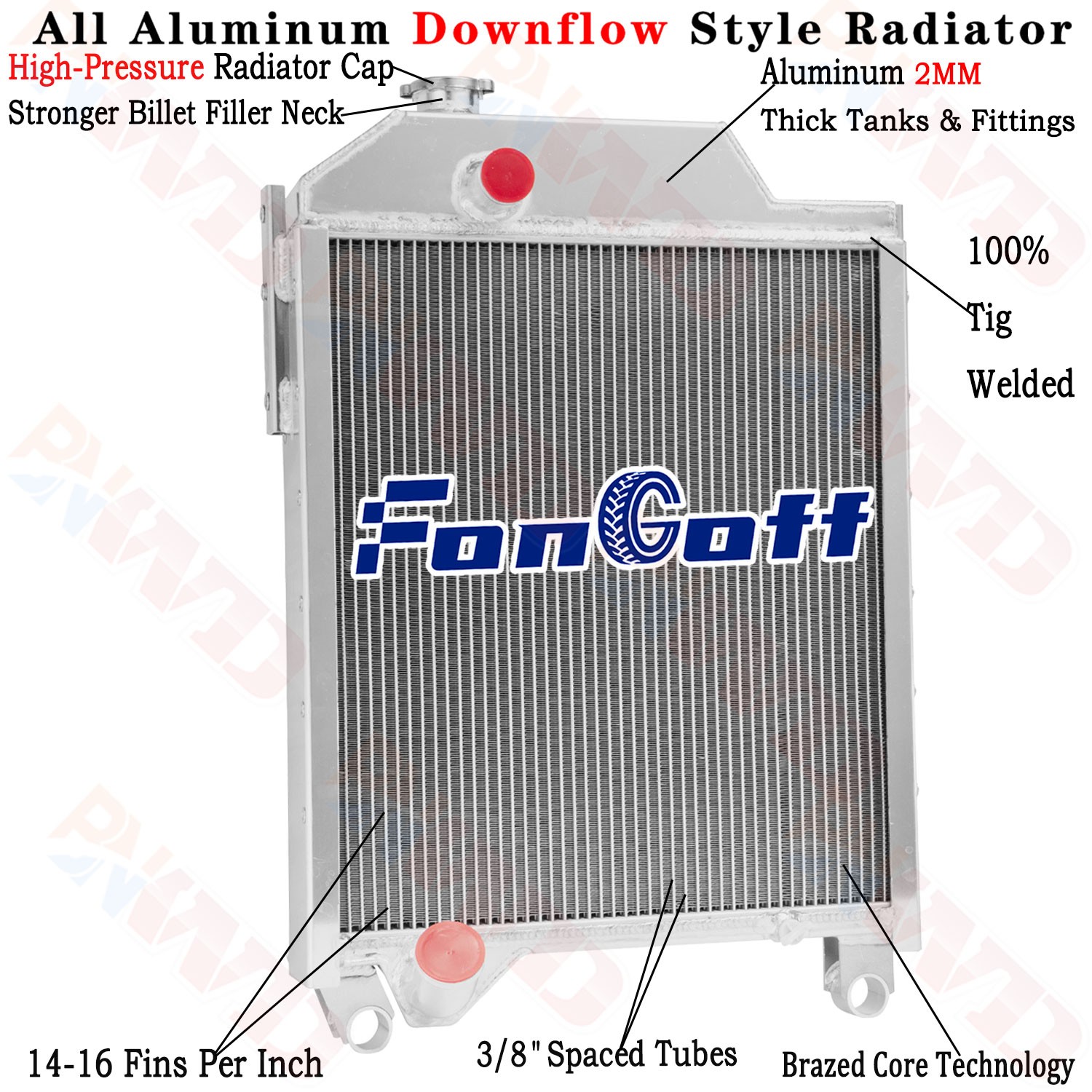 3 Row Radiator Fits John Deere 1640 1641 1840 2040 2141 2541 2550 2750 AL37568