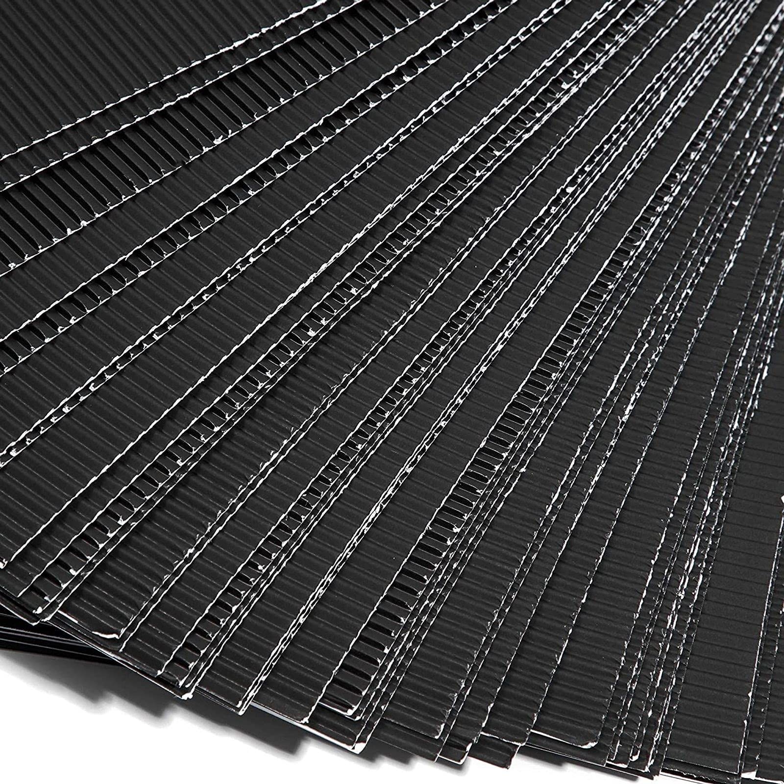 48 PCS Black 8.5×11 Inch Corrugated Paper Sheets DIY Craft Mailing Packaging