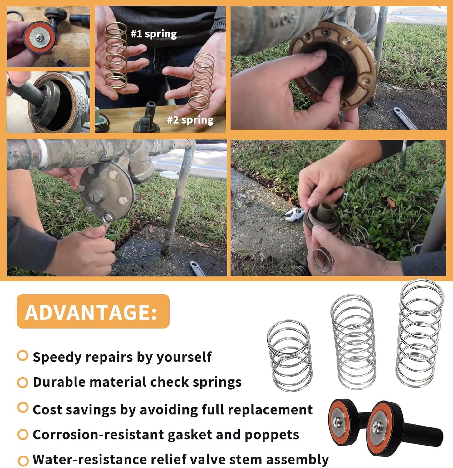 Inter Repair Kit For 3/4″-1″ Zurn Wilkins 975XL 975XL2 Backflow Preventer Parts