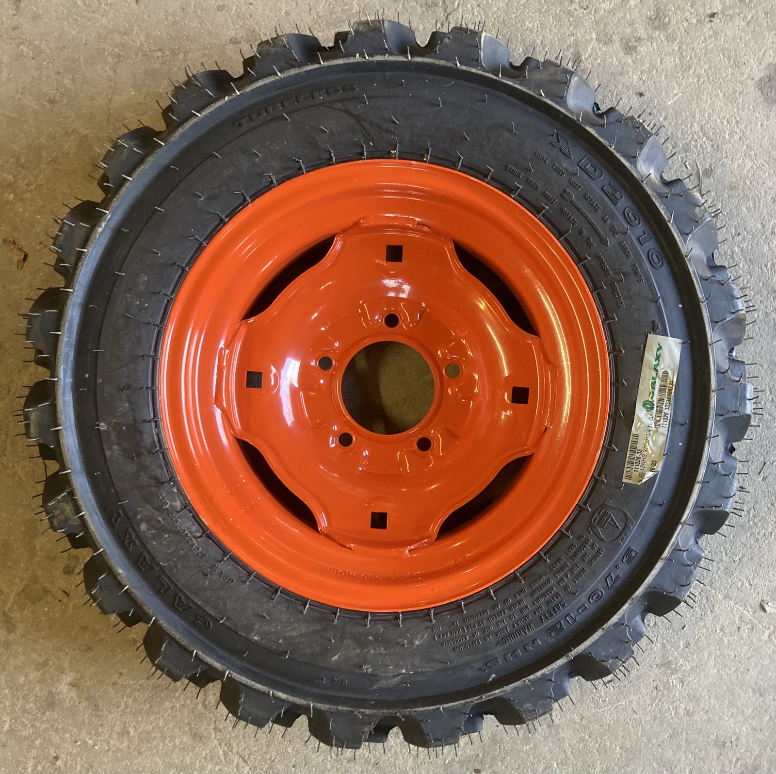 1 or 4-5.70-12 Galaxy XD2010 Skid Steer Tires/Wheels/Rims for Bobcat S70 & more