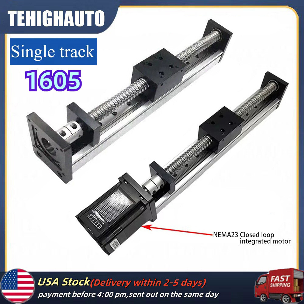 Linear Slide Rail Stage Actuator 1605 CNC Ball Screw w/ NEMA 23 Integrated Motor
