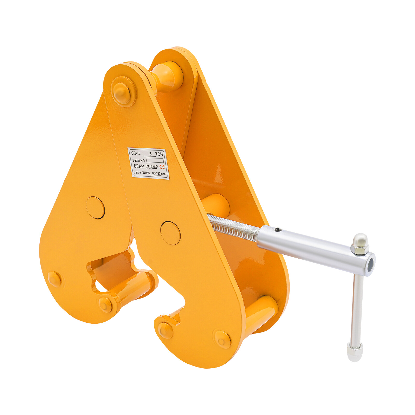 Beam Clamp 3 Ton Load Capacity Lifting Clamp Adjustable Opening Flange 80-320mm